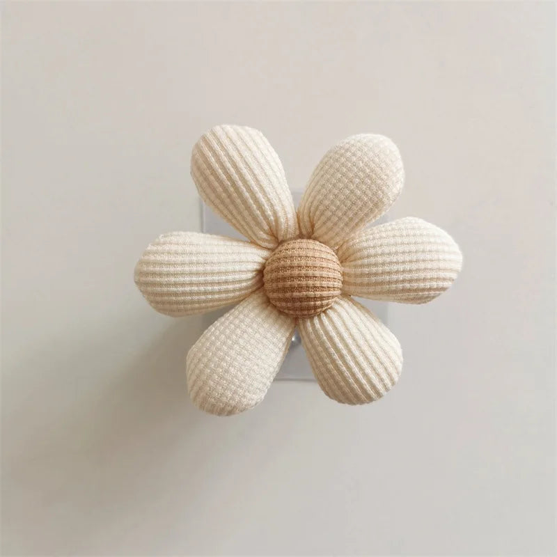 eprolo INS Flower Wall Hook with wooden sticky hooks for towels, coats, and storage, mounted on a wall for versatile organization