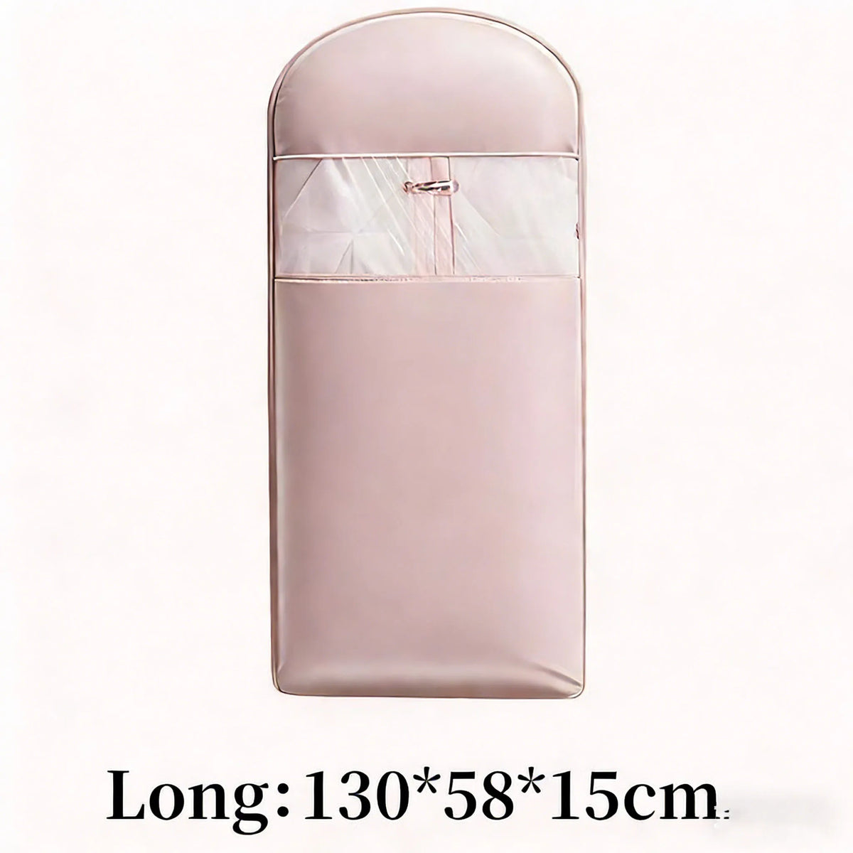 Eprolo beige compression hanging bag with durable zipper for winter clothes, compact storage and easy organization.