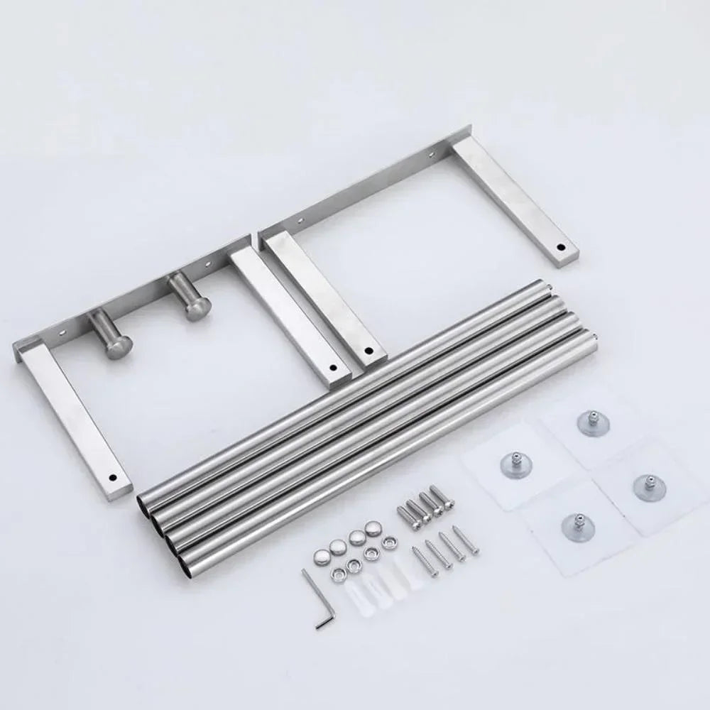 Wall-mounted eprolo bathroom towel rack with horizontal bars for rolled towels, ideal for bathroom towel storage and organization.