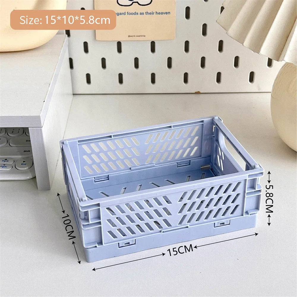Eprolo foldable storage box with handles, collapsible crate for organization and easy transport, shown in a home setting