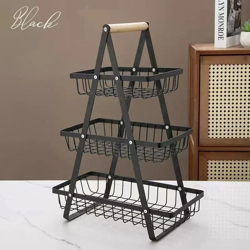 Eprolo 2-3 tiers countertop fruit basket with portable iron design, ideal for kitchen organization and fresh fruit display.
