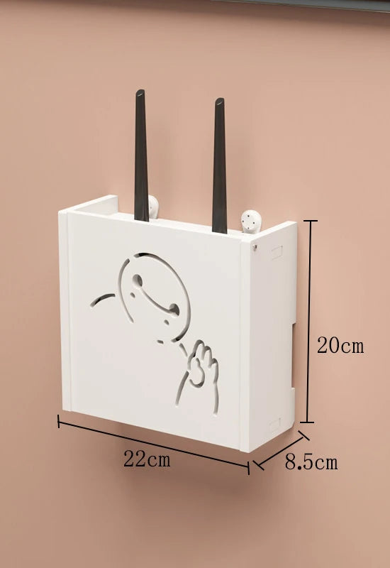 Eprolo wireless WiFi router storage box with living room socket and decorative design, blending functionality and modern style.