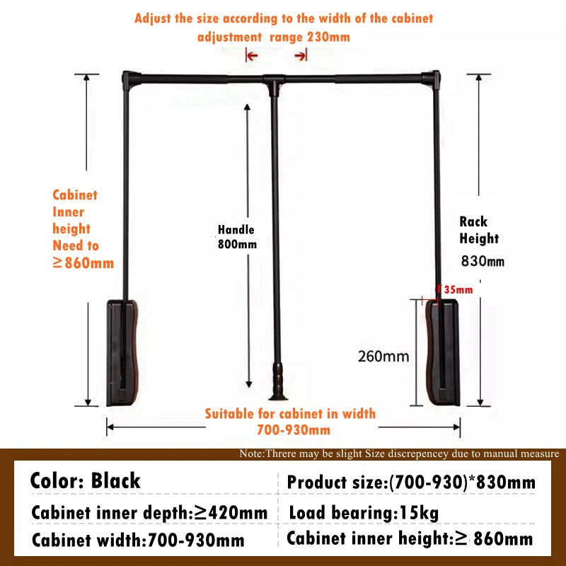 eprolo wardrobe pull-down hanger with adjustable lift rod for space-saving closet storage and organization.