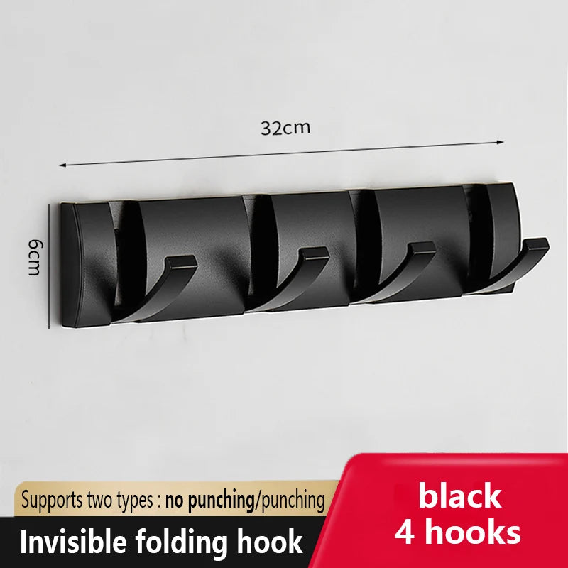 eprolo folding door hooks towel hanger nail-free punch wall rack hook, wall-mounted organizer for towels or accessories