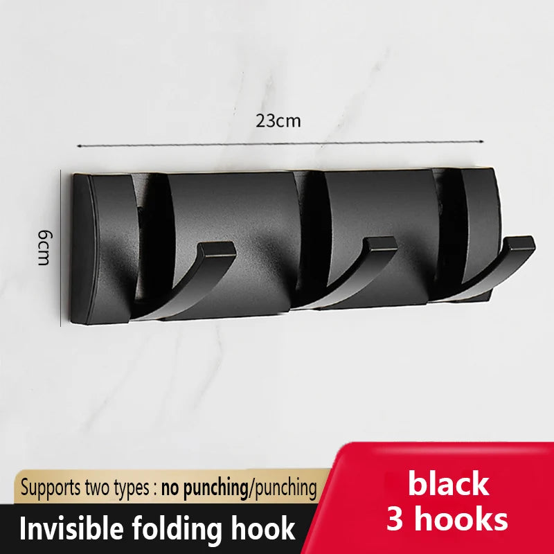 Eprolo folding door hooks towel hanger nail-free punch wall rack hook mounted on door for towels or accessories