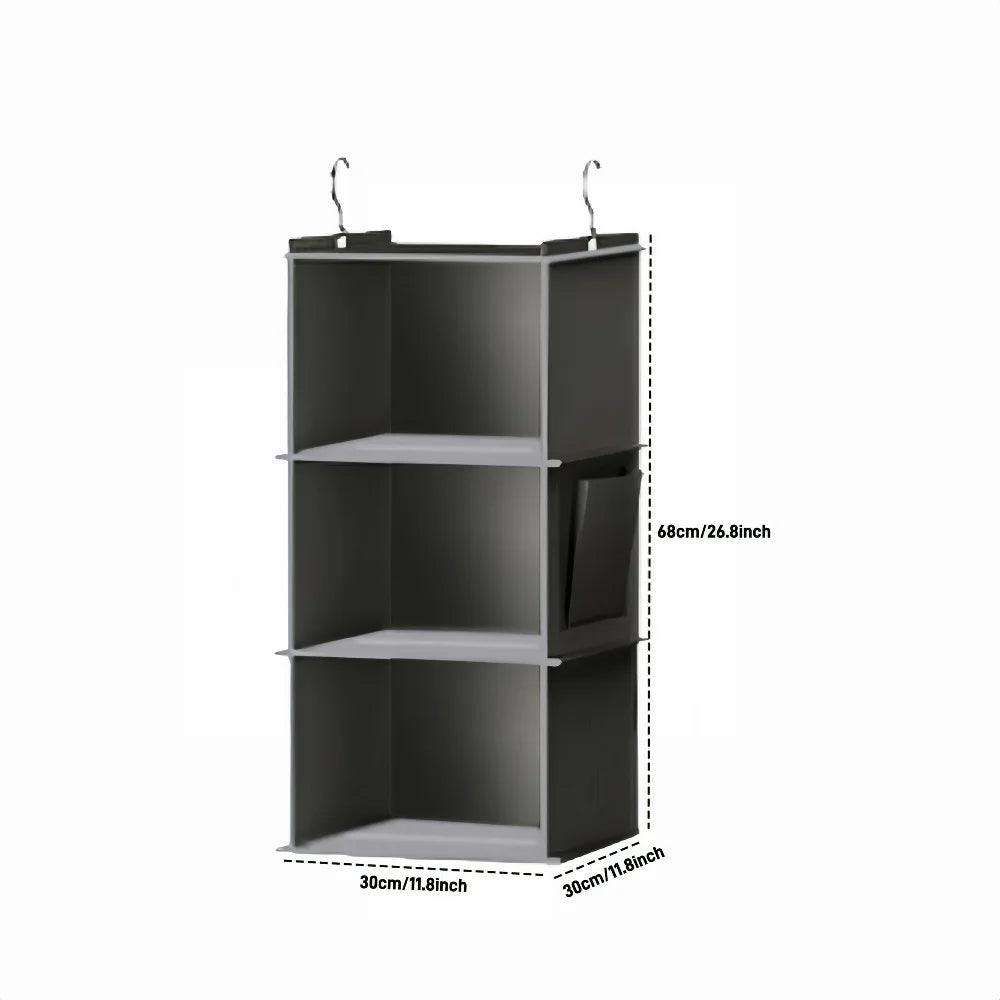 eprolo 6-shelf hanging closet organizer with hooks, fabric wardrobe storage bag for clothes and accessories