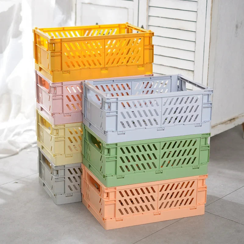 Eprolo foldable storage box with handles, collapsible crate for organization and easy portability, shown in a neutral setting.