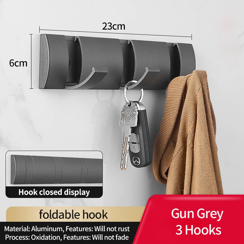 Eprolo folding door hooks towel hanger nail-free wall rack with hooks for hanging towels or accessories