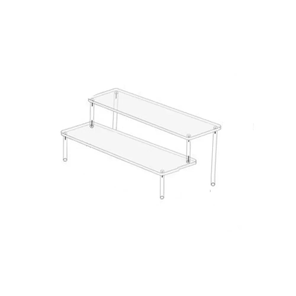 Transparent acrylic tier organizer box with multiple layers, ideal for displaying and storing small items in a multi-level stand.