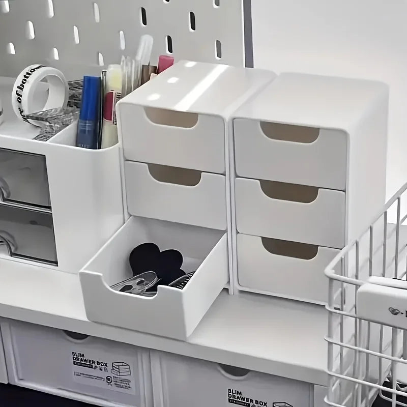 eprolo Portable Divider Box Chic 3-Tier Desk Organizer with drawers for storage and organization on office or home desks