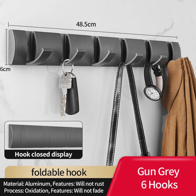 Eprolo folding door hooks towel hanger wall rack with nail-free punch design, mounted on a door or wall for convenient hanging.