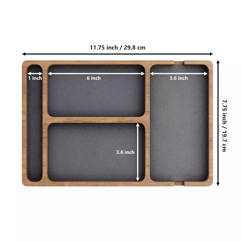 Solid wood office desktop storage box by eprolo, featuring multiple compartments and a natural wood finish for organized workspace.