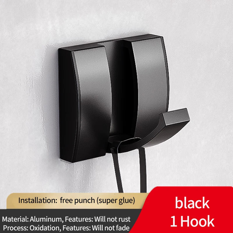 eprolo folding door hooks towel hanger wall rack with nail-free punch installation, ideal for bathroom or closet organization