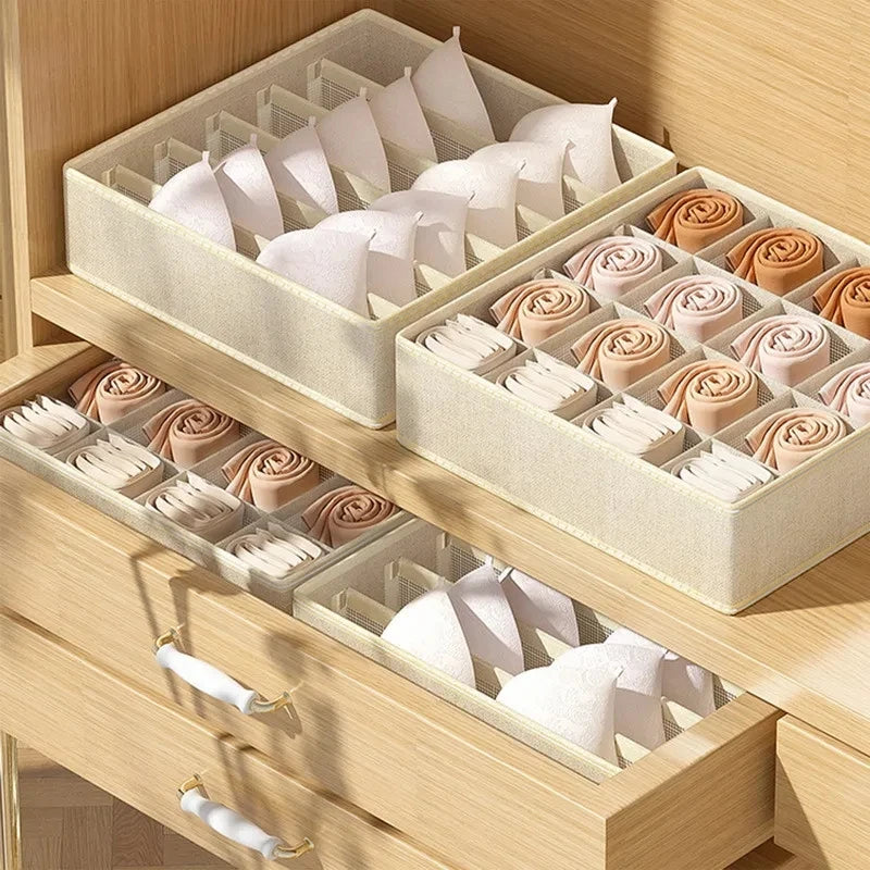 eprolo underwear organizer and bra storage box with compartments for panties and socks, made of durable material.