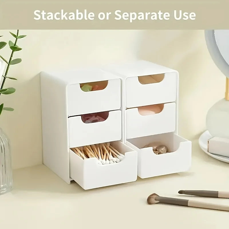 eprolo portable divider box chic 3-tier desk organizer with drawers for storage and organization on a workspace.