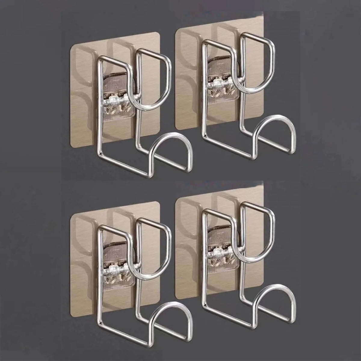 Set of stainless steel bathroom washbasin hooks by eprolo, multifunctional and punch-free for convenient bathroom organization.