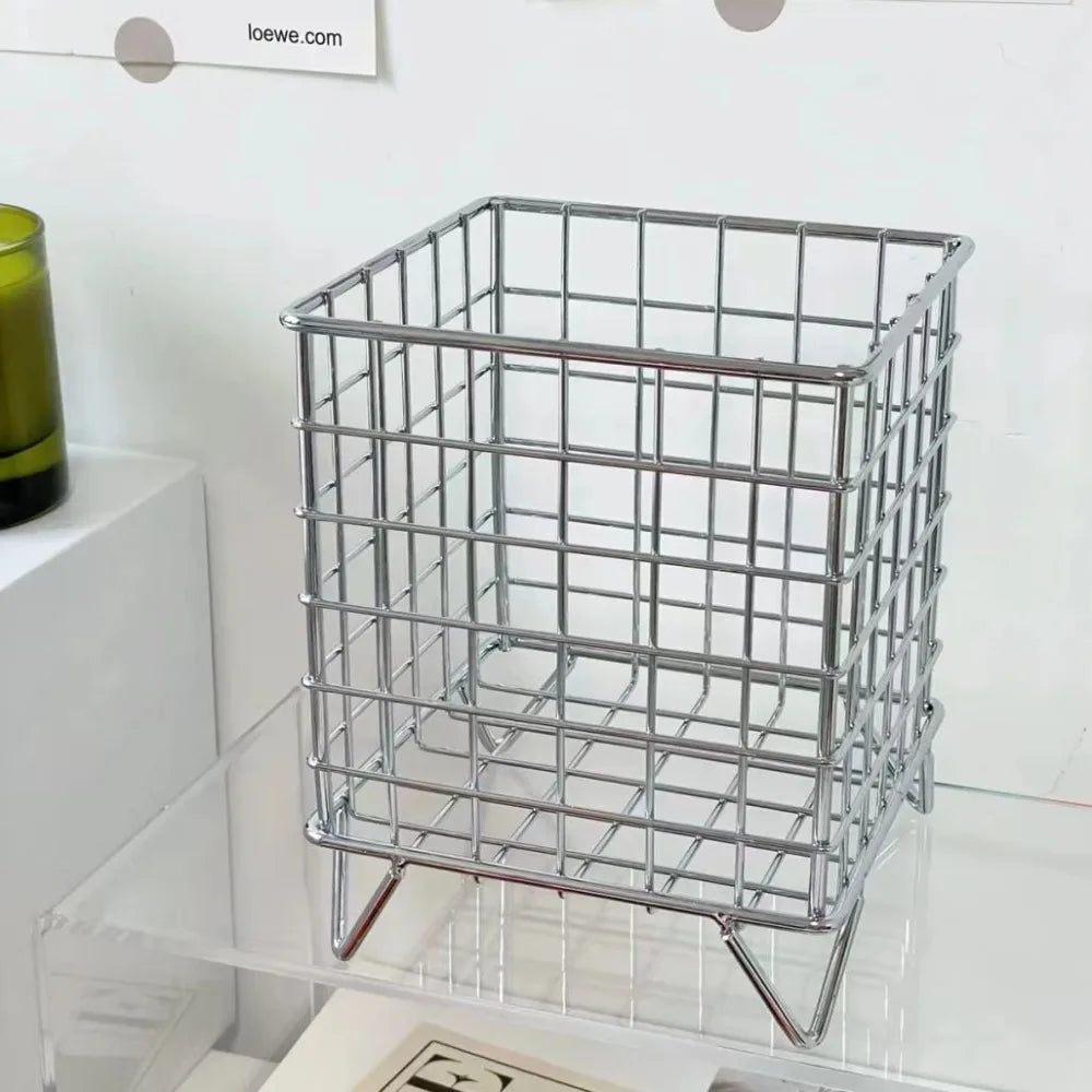 Large-capacity eprolo creative iron storage rack with desktop book and pen holder, ideal for organizing office supplies.