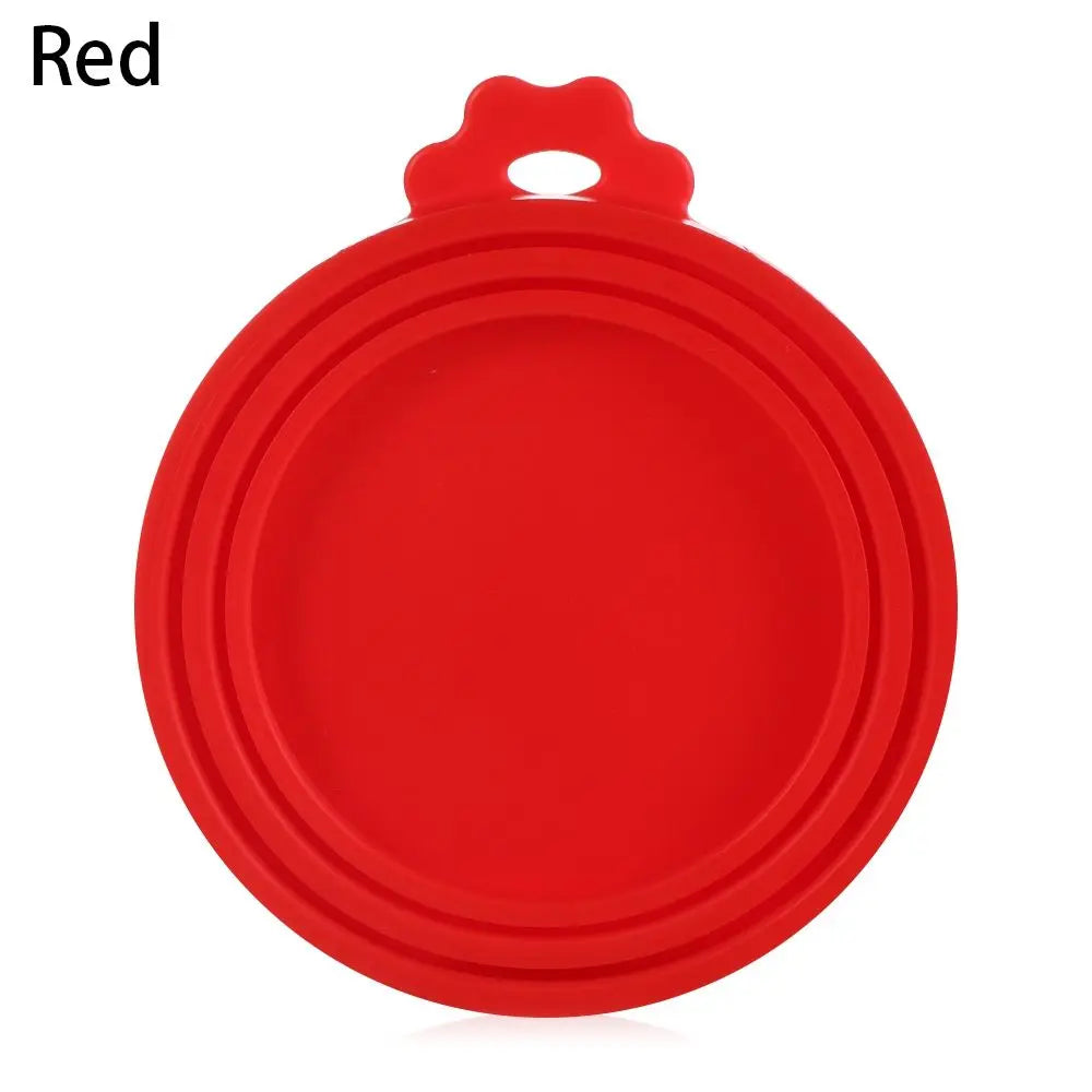 Eprolo 3-in-1 silicone canned lid reusable food tin cover for kitchen organization and keeping food fresh.