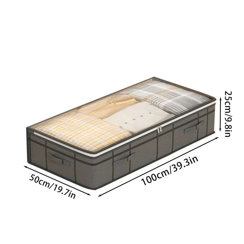 Large foldable clothes storage bag by eprolo, under bed quilt and clothing organizer in durable fabric with handle for easy transport.