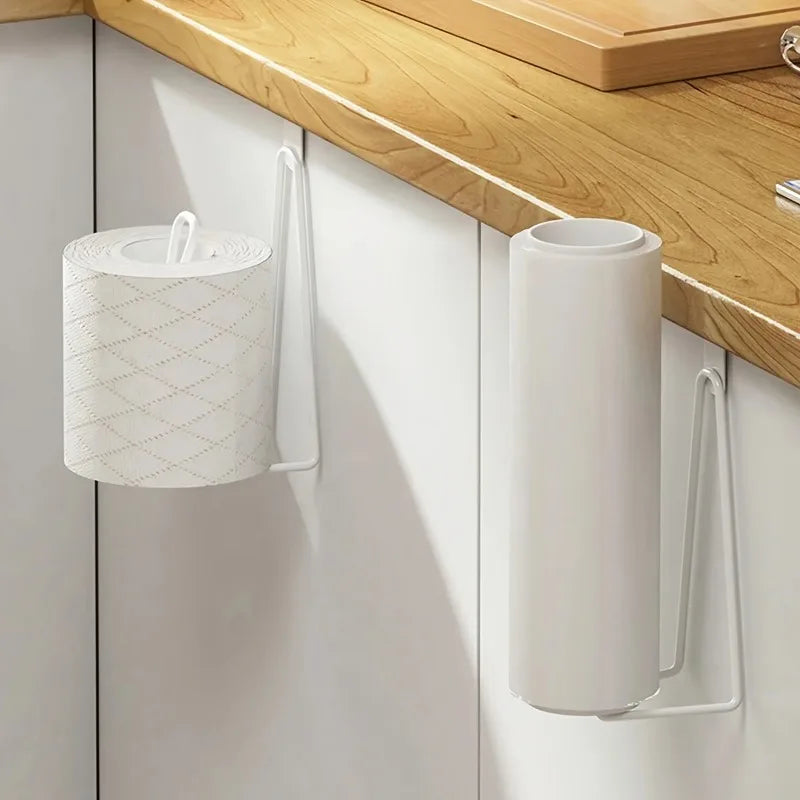 Eprolo stainless steel wall-mounted toilet paper holder with no drill design, space-saving and sleek bathroom accessory.