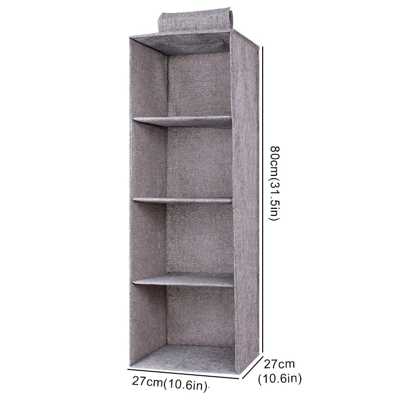 Cotton linen hanging storage bag with drawer-style compartments, ideal for wardrobe organization by eprolo