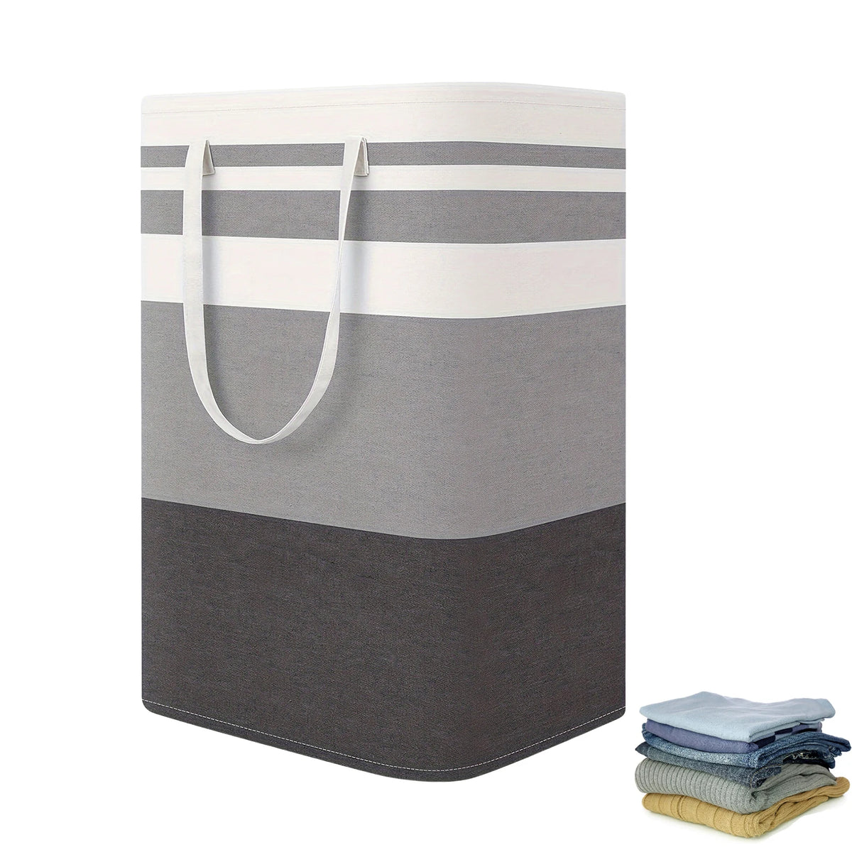 Durable 75L laundry basket with handles by eprolo, large rectangular hamper for dirty clothes, lightweight and sturdy design.