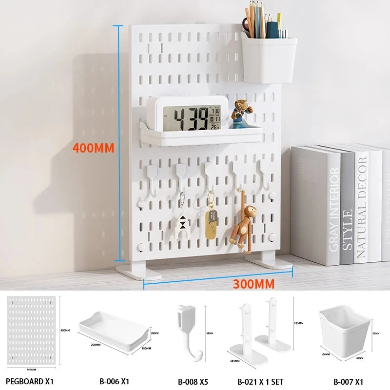 Eprolo pegboard combination desktop storage kit with vertical and clip-type pegboard for organized workspace storage
