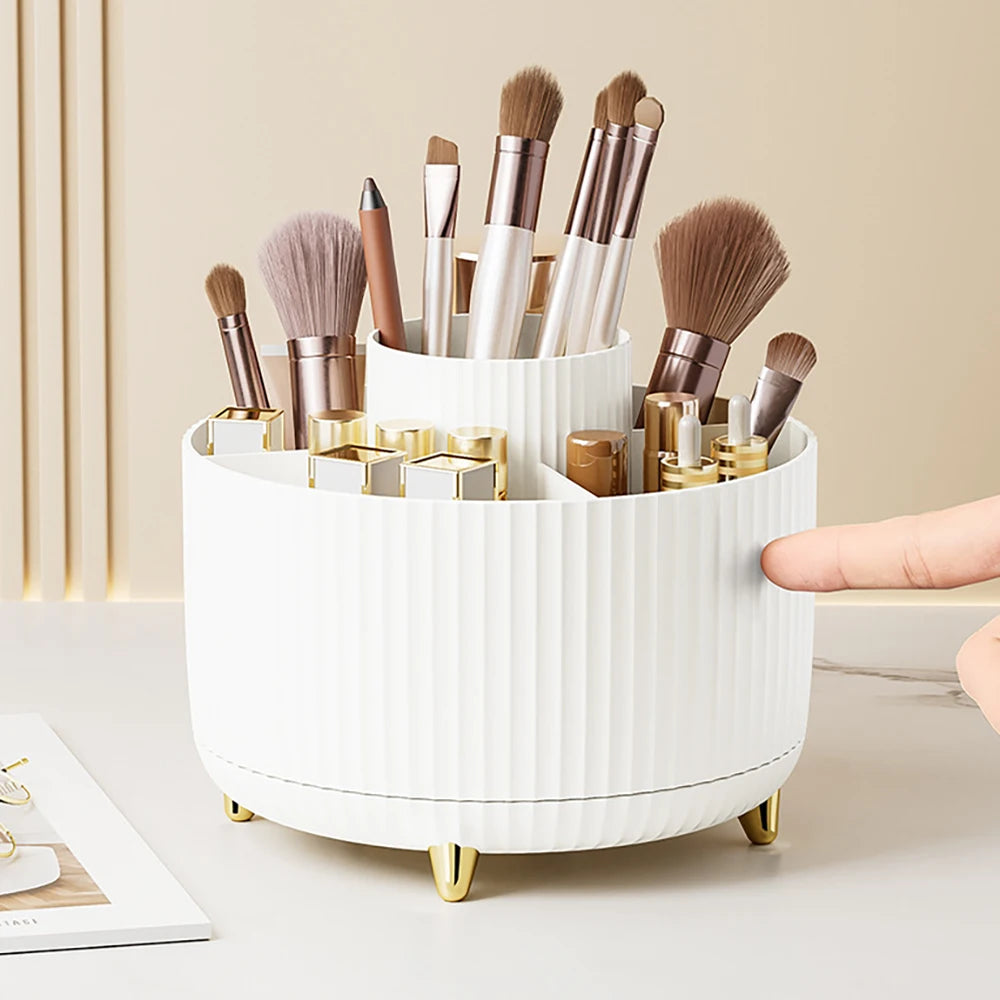 Large capacity eprolo Storage Box with 360 rotating cosmetic organizer, featuring multiple compartments for makeup and beauty products.