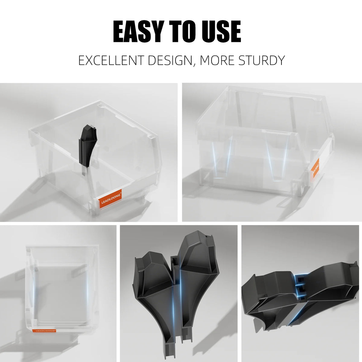 Transparent Parts Bin 6/24pcs 13.5x10.5x7.6cm/5x4*3inch Classified Storage Box