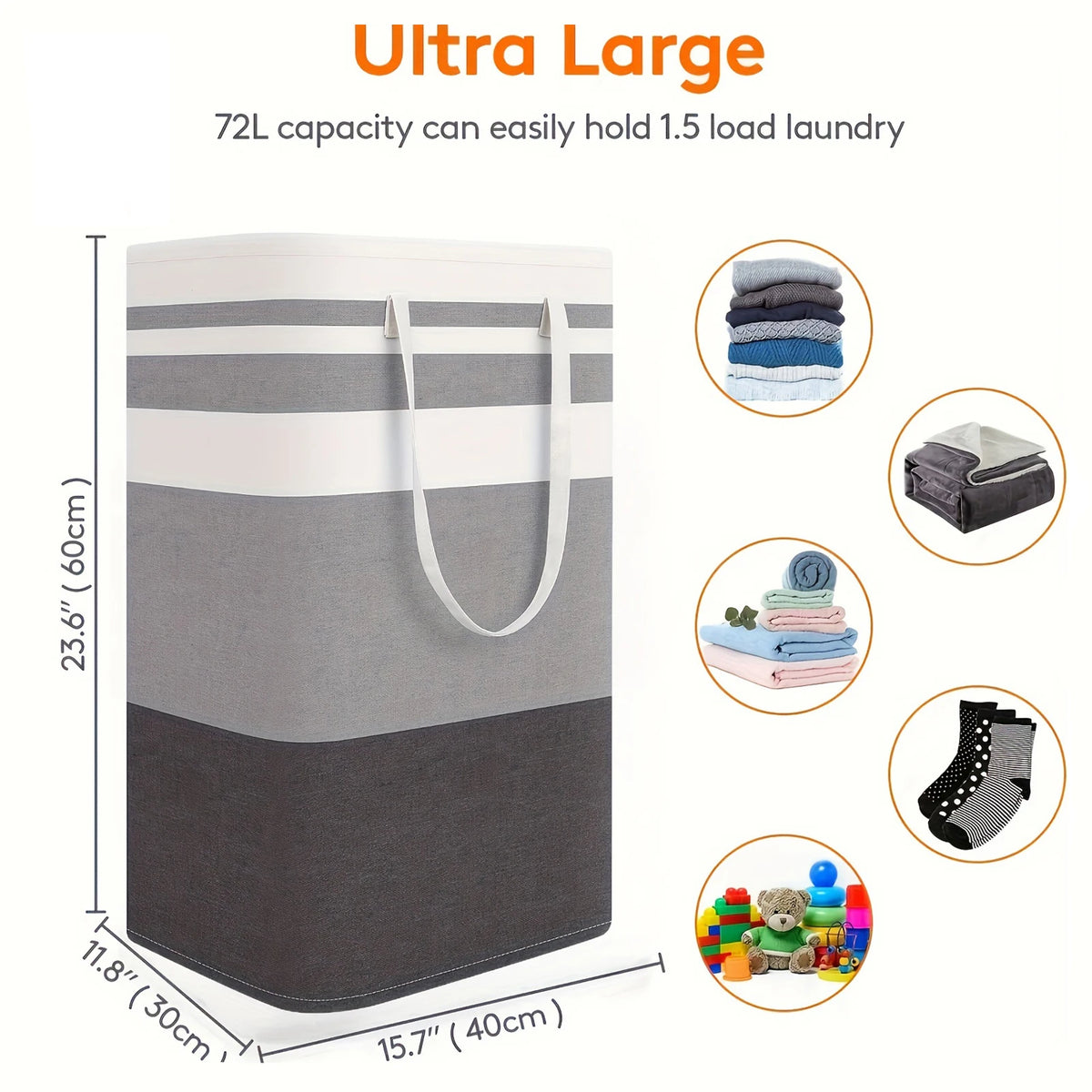 eprolo 75L large laundry bag with handles, durable dirty clothes hamper for organizing laundry in a spacious, sturdy design