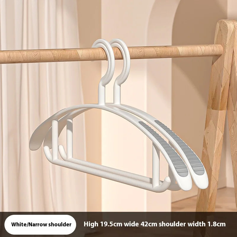 Eprolo upgraded thickened wide shoulder non-slip seamless clothes hanger hanging neatly in closet.