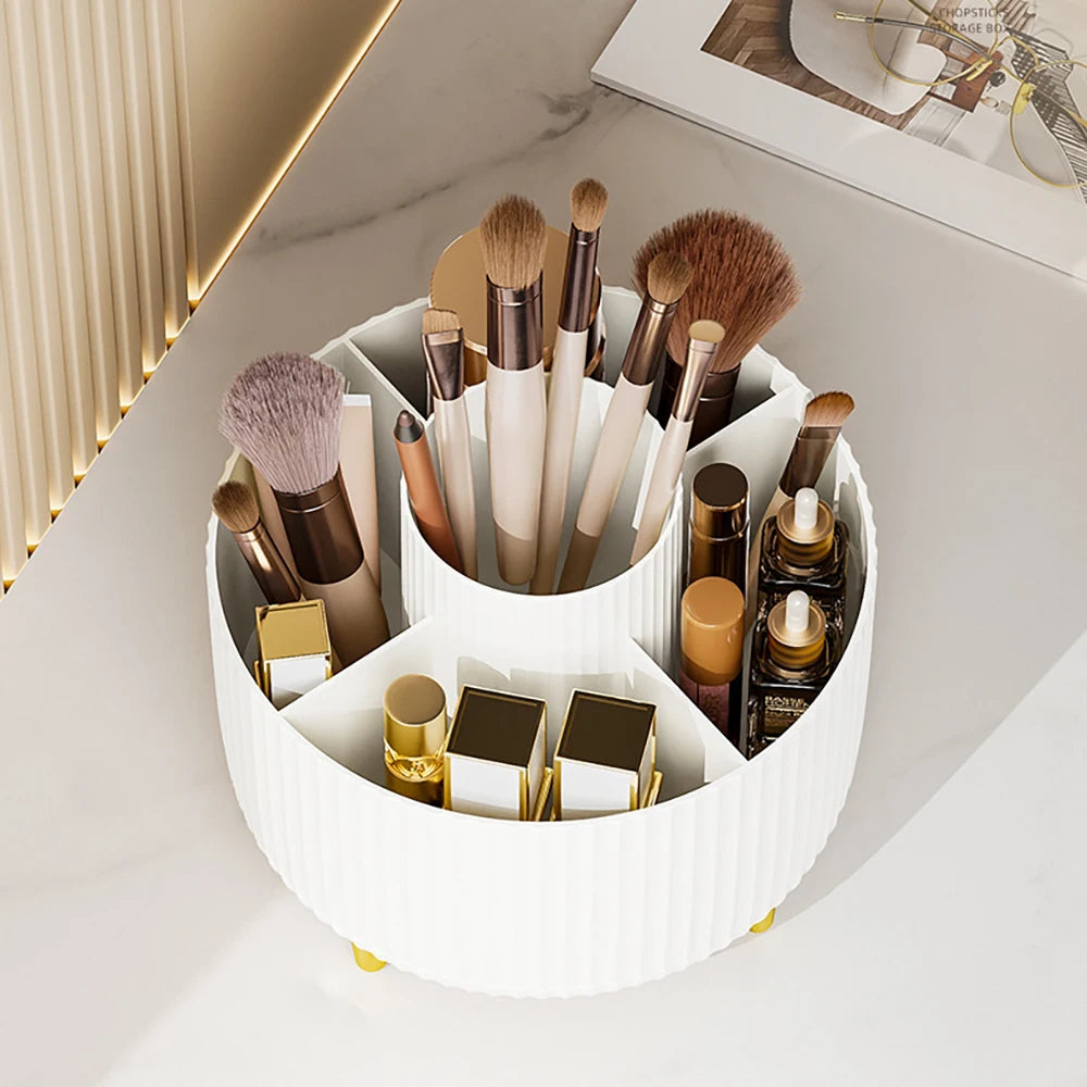 Large capacity eprolo Storage Box with 360° rotating cosmetic organizer for efficient makeup and skincare storage.