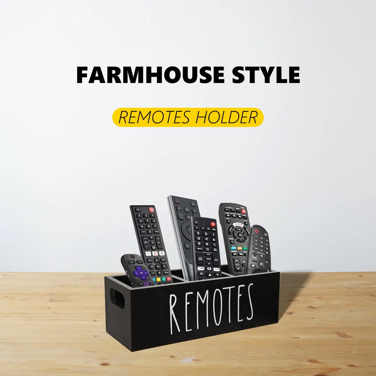 eprolo wooden remote control and stationery organizer for living room, featuring multiple compartments for organization.