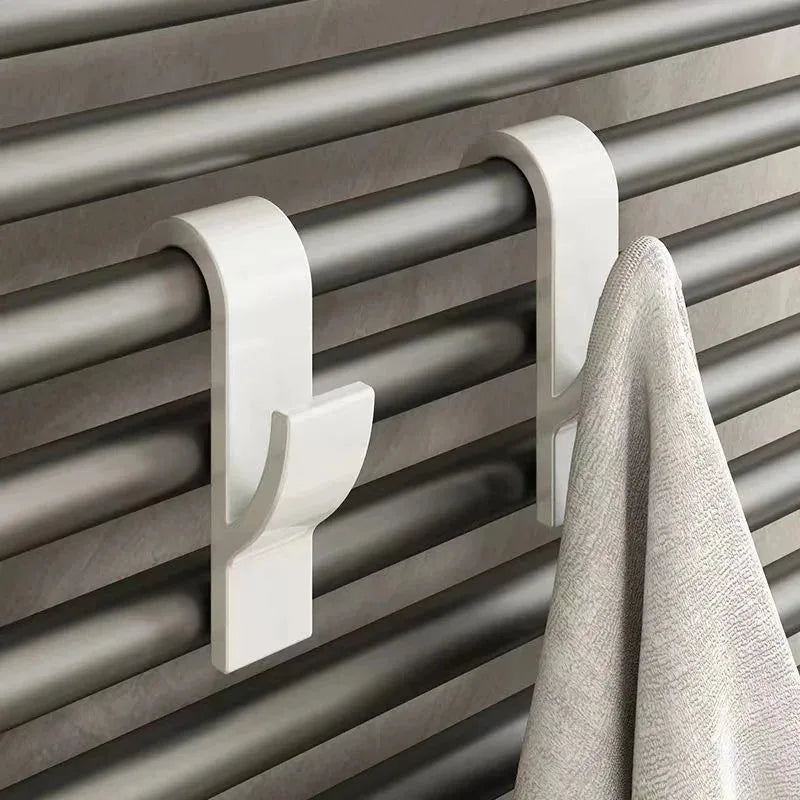 eprolo bathroom shower towel holder and heated radiator rail hooks, modern metal design with multiple hooks for towels and robes