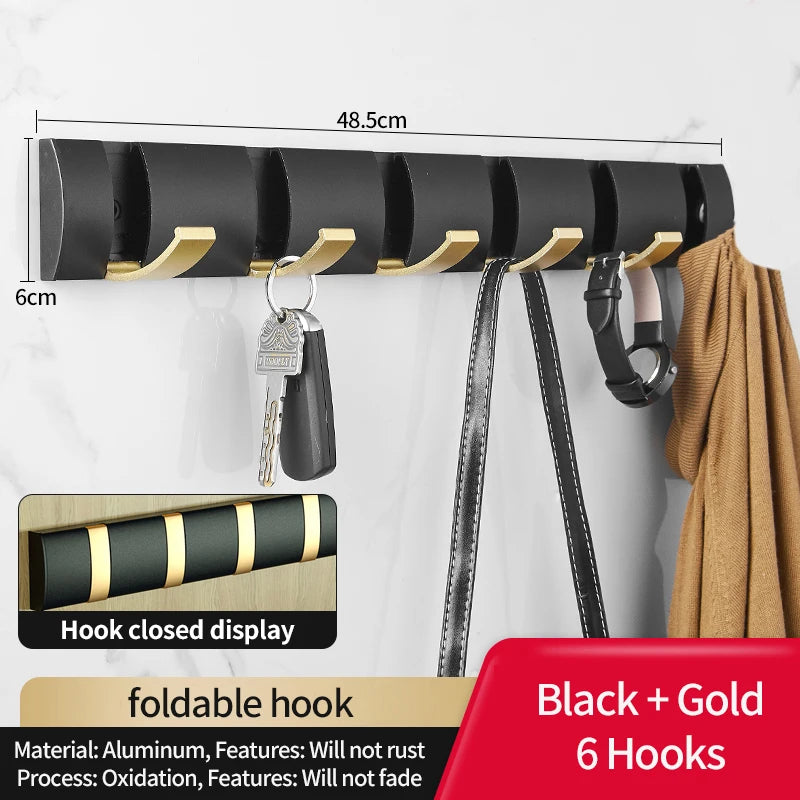 eprolo folding door hooks towel hanger nail-free wall rack with hooks for bathroom or bedroom organization