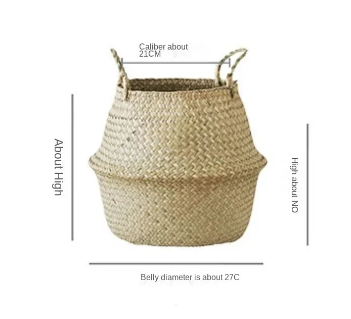 Eprolo wicker storage basket with floral design, ideal for laundry or decorative organization, featuring sturdy woven wicker construction.