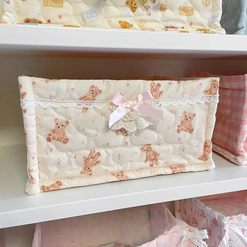 Square eprolo storage basket with floral design for desktop organization, made of durable material for versatile storage.