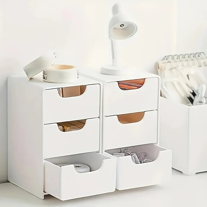 eprolo portable divider box chic 3-tier desk organizer with drawers for storage, shown with organized compartments and sleek design