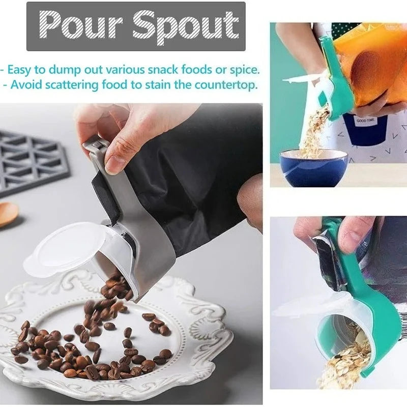 Eprolo plastic snack sealing clip, food saver clamp for airtight sealing of snack bags and food storage.