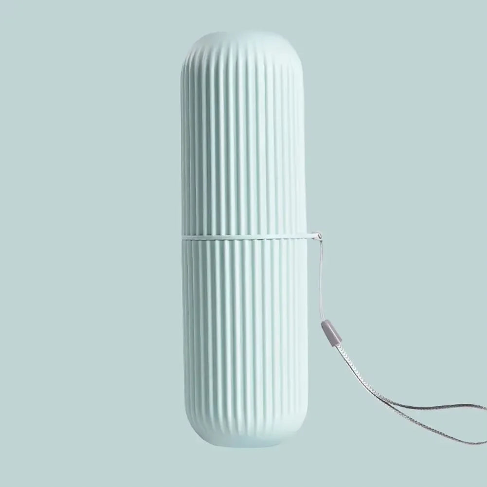 Eprolo travel portable toothbrush cup with toothpaste holder and storage case, compact bathroom dental hygiene accessory