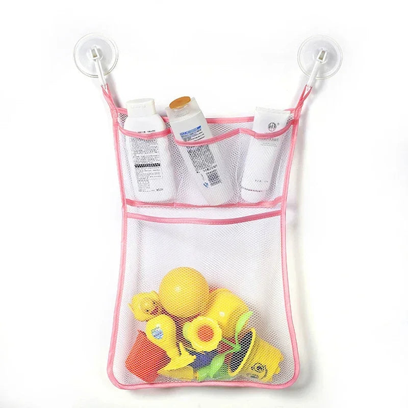 Baby Shower Toy Cute Duck Frog Net Toy Storage Bag Strong Suction Cup