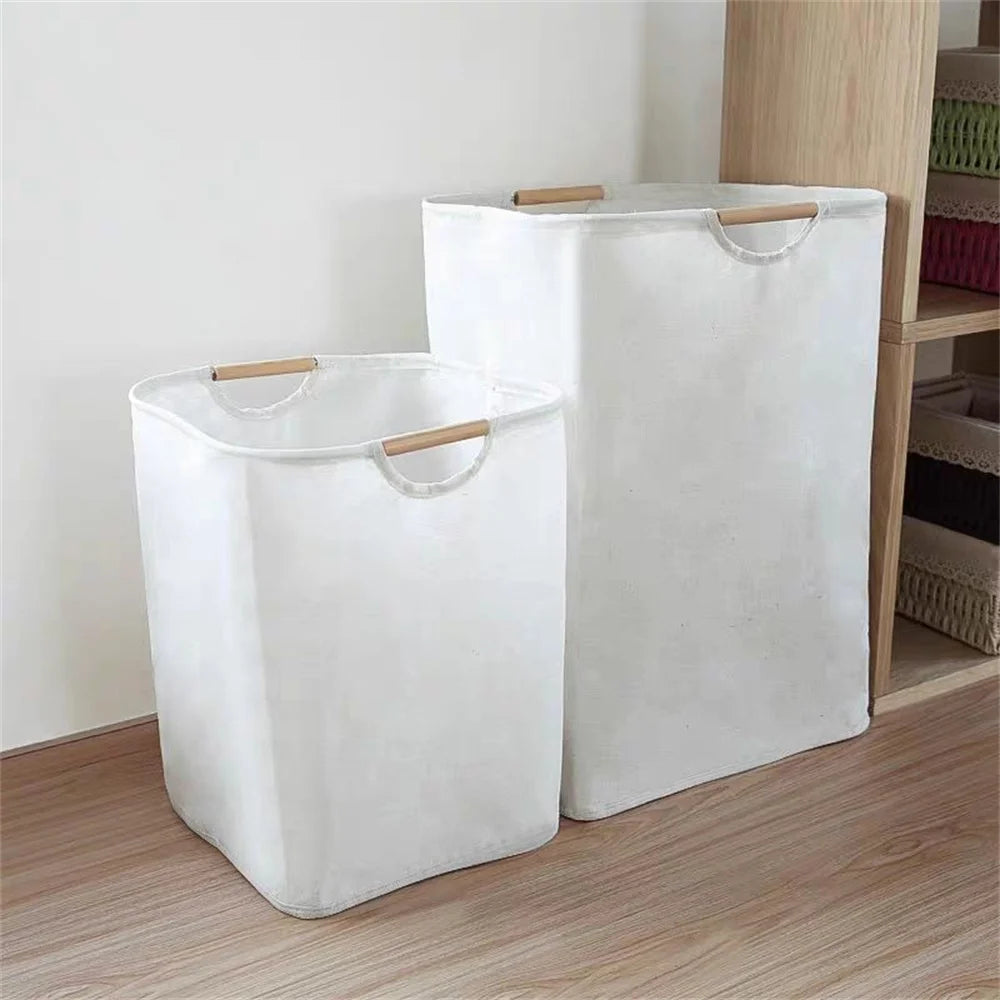 Eprolo waterproof laundry basket made of cotton linen with a fabric organizer for dirty clothes and laundry storage.