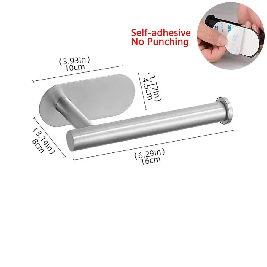 Black Gold Toilet Paper Holder Bathroom Wall Mount Multifunction