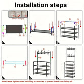 eprolo 5-level metal shoe rack with straightforward, tool-free setup and a sleek, straight design for organized footwear storage.