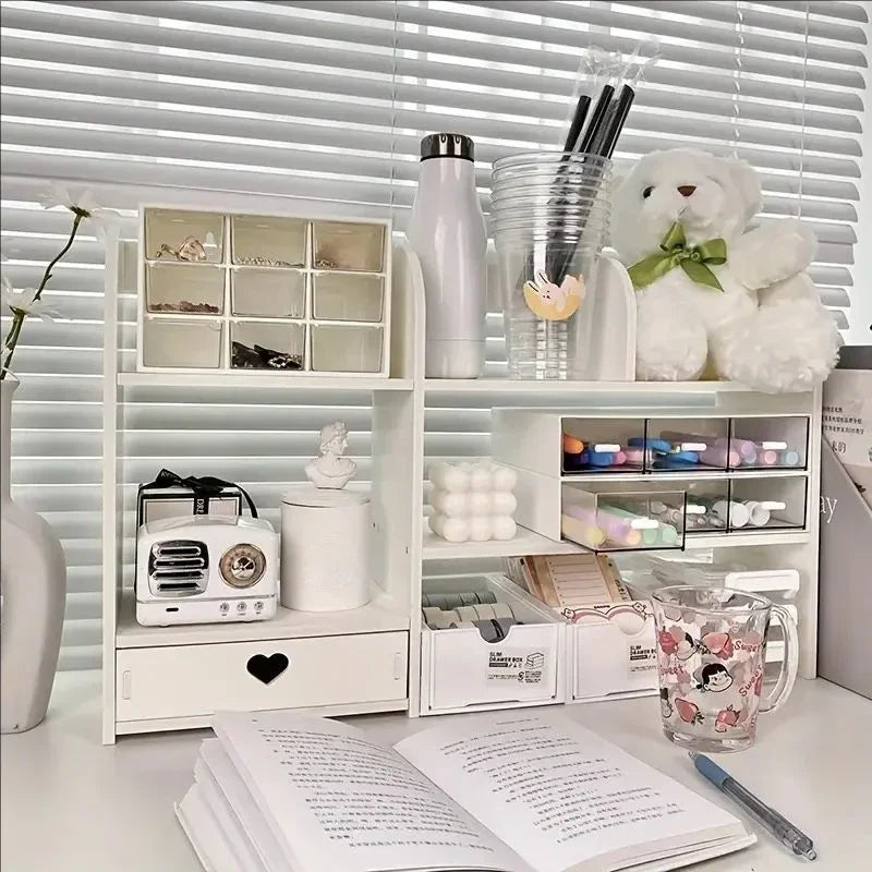 Eprolo double-layer stationery organizer with compartments for office desk accessories and storage, made of durable material.