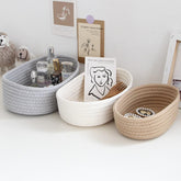 Eprolo Nordic cotton rope woven storage baskets for organization, featuring natural beige color and sturdy handles for versatile use.