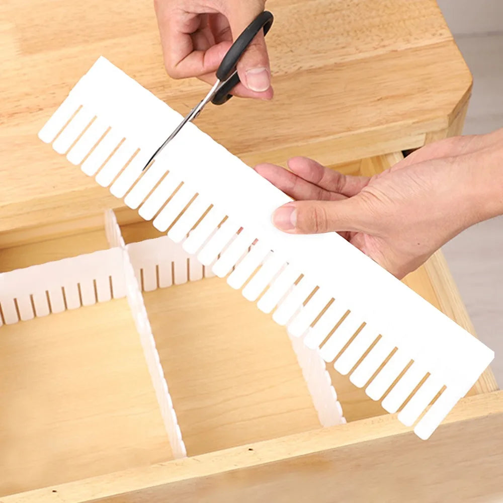 5Pcs Adjustable Drawer Divider DIY Storage Shelves Organizer