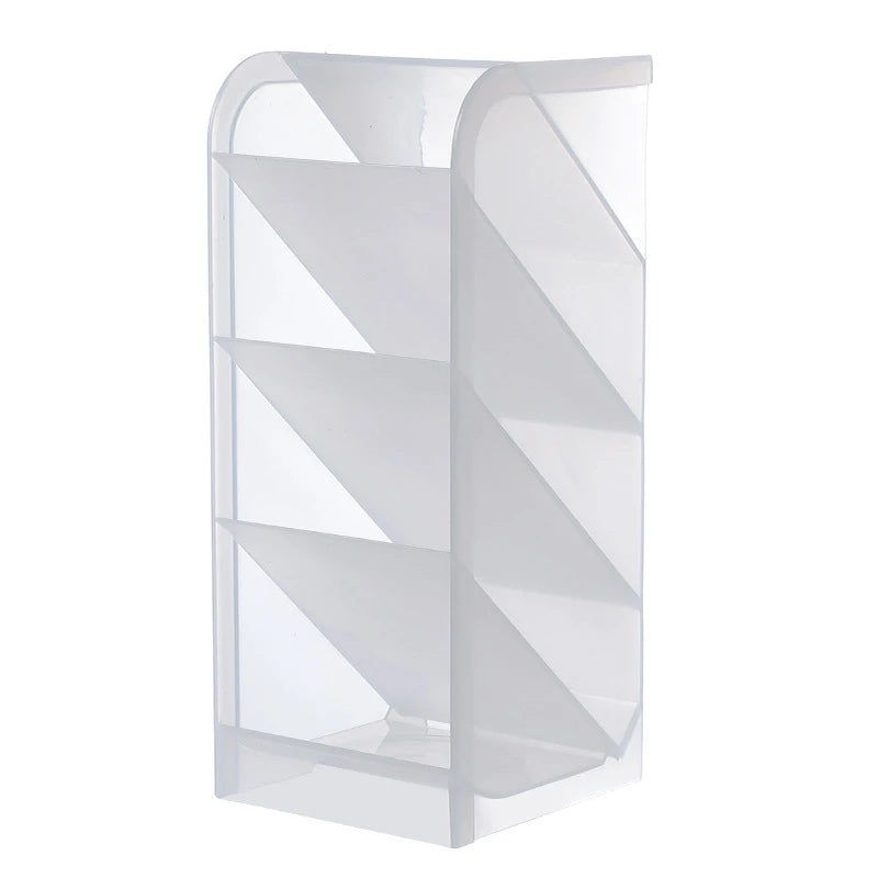 Eprolo matte kawaii large capacity desk pen holder and makeup storage box with compartments for stationery and cosmetics.