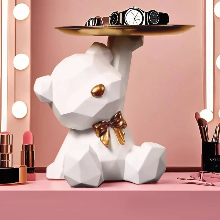Kawaii Geometric Butterfly Bear Tray Living Room Desktop Storage Tray