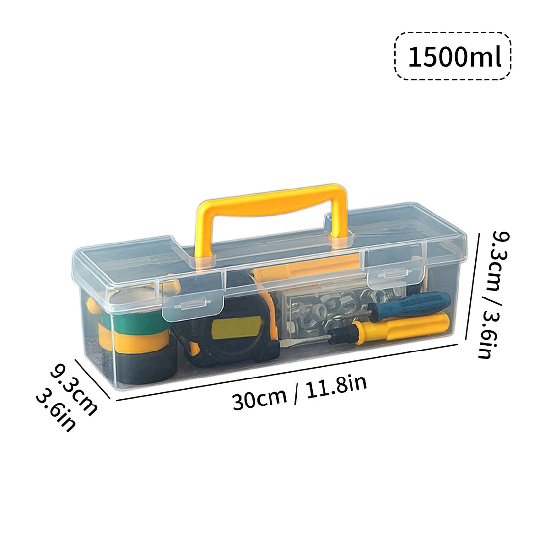 Transparent Tool Storage Box With Handle Portable Tool Case